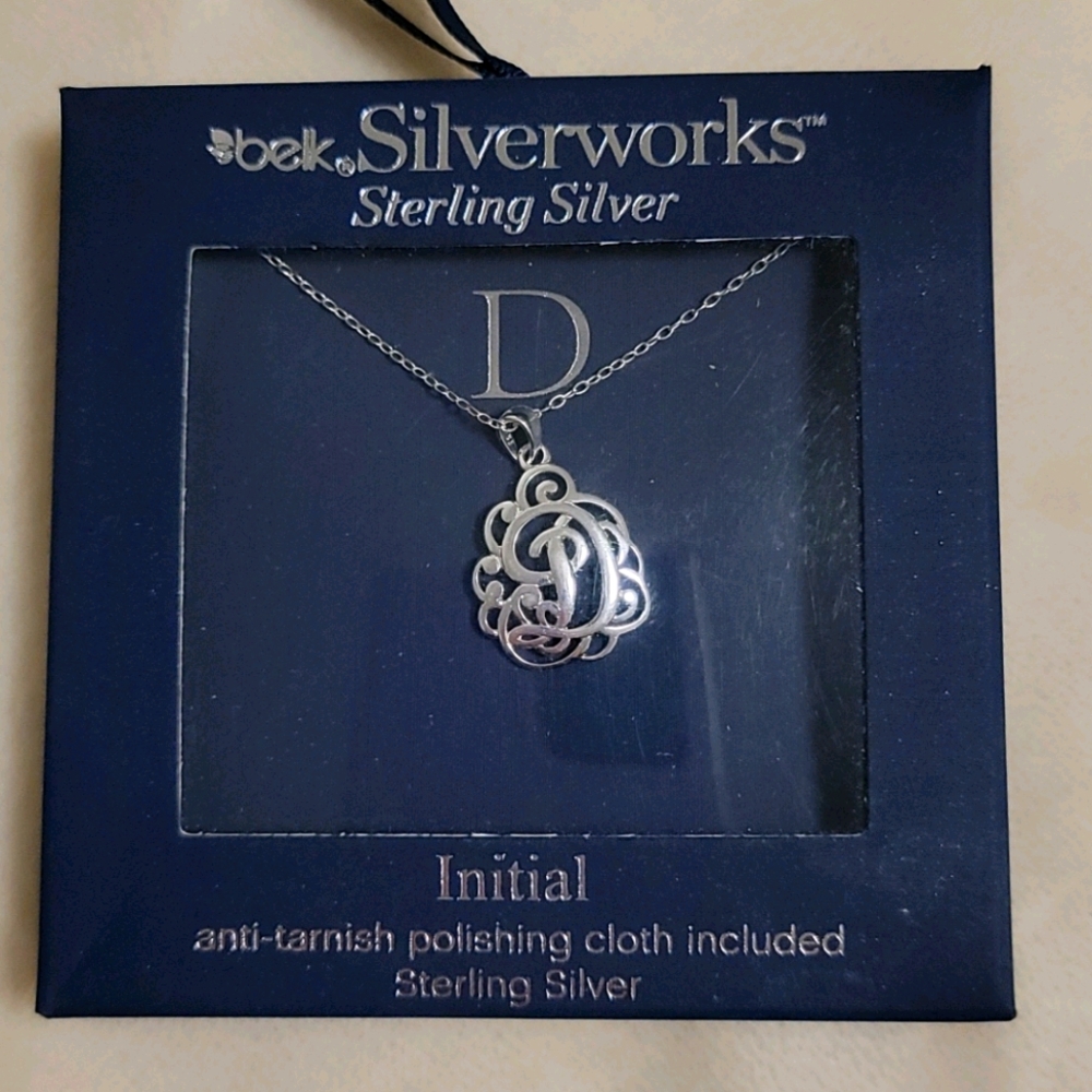 Sterling Silver initial "D" necklace